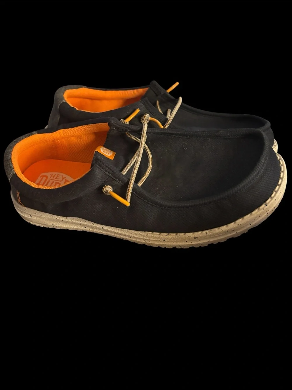 Navy blue and orange KIDS J7 Hey Dudes